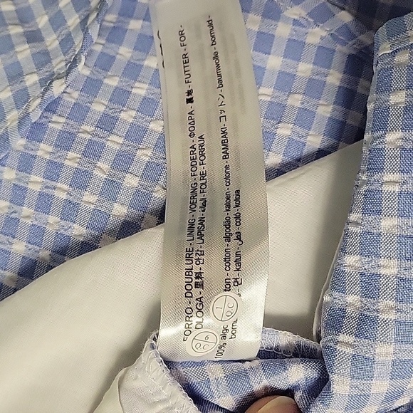 Zara Blogger Favorite Blue Gingham Skort With Pockets Size M - Picture 9 of 10